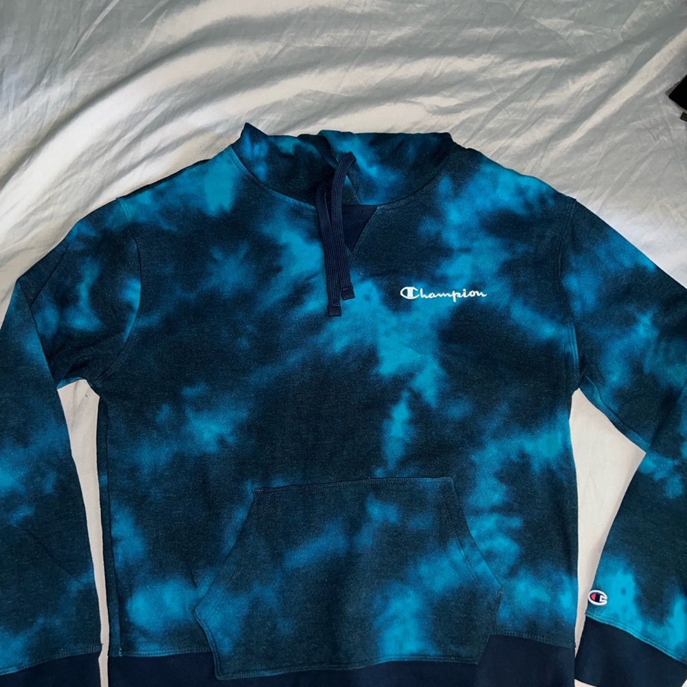 Champion Blue Tie-Dye Hoodie